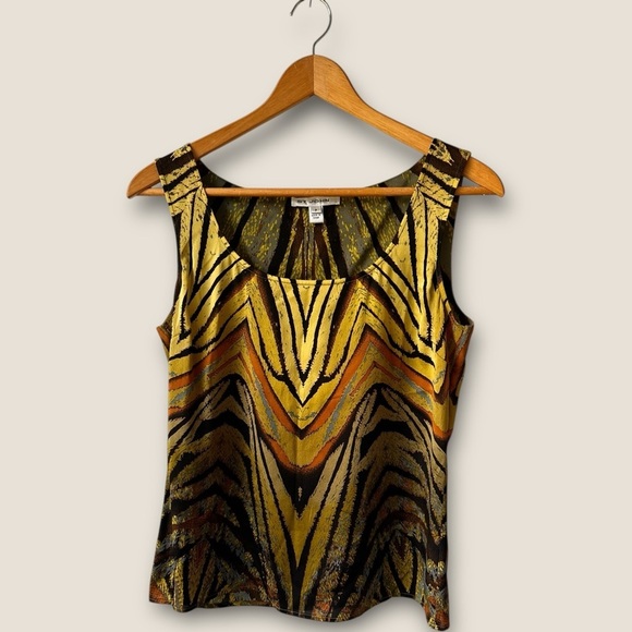 St. John Women's Sleeveless Petite Silk Stretch Tank Top - Picture 2 of 14